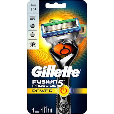 GILLETTE Fusion5 ProGlide Power Ξυραφάκι Με Ανταλλακτική Κεφαλή 5 Λεπίδων & Λιπαντική Ταινία