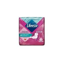 Libresse Ultra Thin Long Triple Protection Sanitary Napkin With Wings 8 pieces