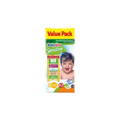 Babylino Sensitive Value Pack Nappies Junior Plus Size 5+ (12-17kg) 42 nappies