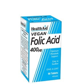 Health Aid Folic Acid 400mg Φολικό Οξύ για την Εγκ