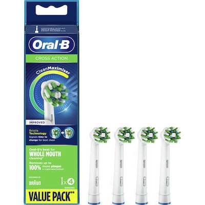 ORAL-B Ανταλλακτικές Κεφαλές Για Ηλεκτρικές Οδοντόβουρτσες Cross Action x4  