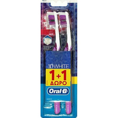ORAL B Οδ/τσα 3D White Duo 35 Medium - Μέτρια Οδοντόβουρτσα Για Λεύκανση 1+1 Σε Διάφορα Χρώματα