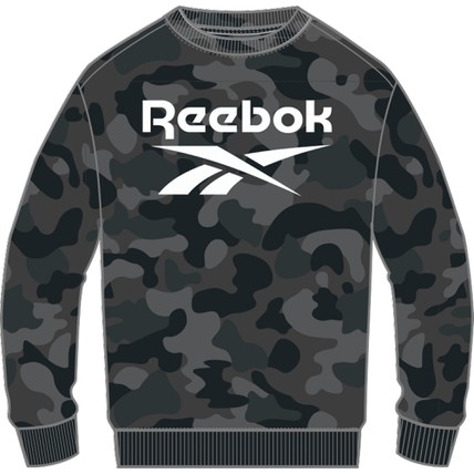 Reebok Men Camo Allover Print Crew Sweatshirt (HA6