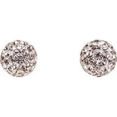 Dalee Earings-White crystals ball_rhodium plated