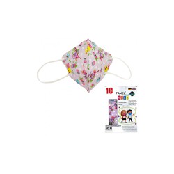 Famex Kids Παιδική Μάσκα Υψηλής Προστασίας Προσώπου & Μύτης FFP2 Κουκουβάγιες Μώβ 10 τεμάχια