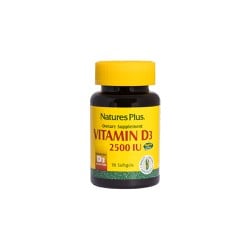 Natures Plus Vitamin D3 2500 I.U. Καλή Λειτουργία Του Νευρικού Συστήματος 90 μαλακές κάψουλες