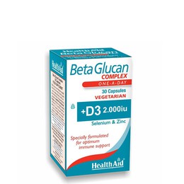 HealthAid BetaGlucan COMPLEX 30 vcaps, Συμπλήρωμα από Βήτα Γλυκάνες, για την ενίσχυση του Ανοσοποιητικού Συστήματος, τη μείωση της Χοληστερίνης και την αντιμετώπιση των Αλλεργιών
