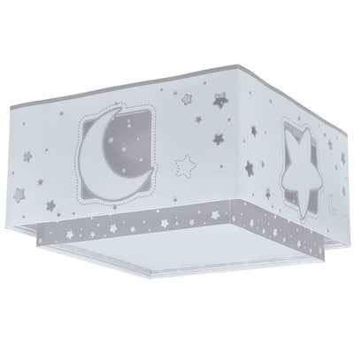 Kids Single Mount Ceiling Light E27x2 Moonlight Gr