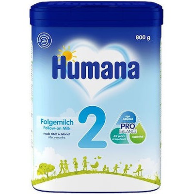 HUMANA 2 Optimum Pro Balance Γάλα Δεύτερης Βρεφικής Ηλικίας Από τον 6ο Μήνα+  800gr