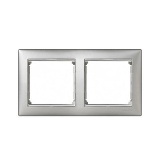 Valena Frame 2 Gangs Horizontal Aluminium/Silver 7