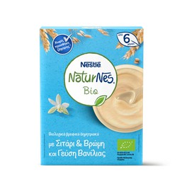 Nestle Naturnes Bio Βιολογικά Δημητριακά με Σιτάρι, Βρώμη & Γεύση Βανίλιας 6m+, 200gr