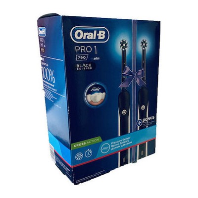 ORAL-B Ηλεκτρική Οδοντόβουρτσα Pro-1 790 Cross Action Black Edition Σετ 2 Τεμαχίων