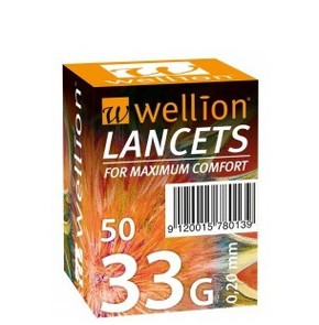 Wellion 33G Lancets For Maximum Comfort (0,20mm), 
