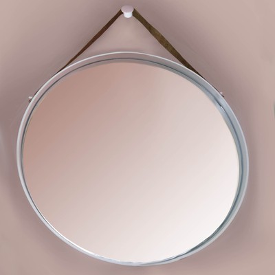 Καθρέπτης τοίχου στρογγυλός Φ60/Φ70/Φ80 με λευκή λ