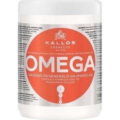 KALLOS Omega Hair Μask Με Macadamia Οil Για Αναδόμηση & Για Μαλλιά Με Ψαλίδα 1000ml