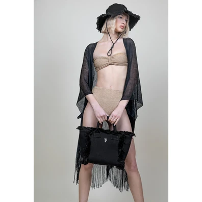 Τσάντα Χειρός Caribbean Black Feel and Touch  100%