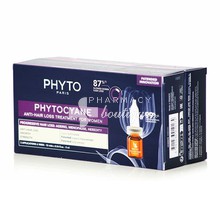 Phyto Phytocyane Progressive Hair Loss Treatment Women - Γυναικεία Προοδευτική Τριχόπτωση, 12 φιαλίδια x 5ml