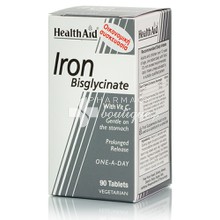 Health Aid IRON Bisglycinate 30mg (Iron with Vitamin C), 90 tabs