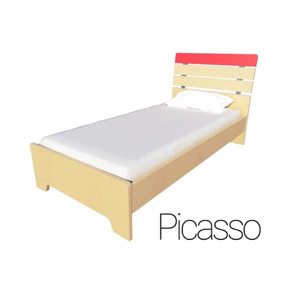 Παιδικό Ημίδιπλο Κόκκινο Κρεβάτι Irven  Picasso