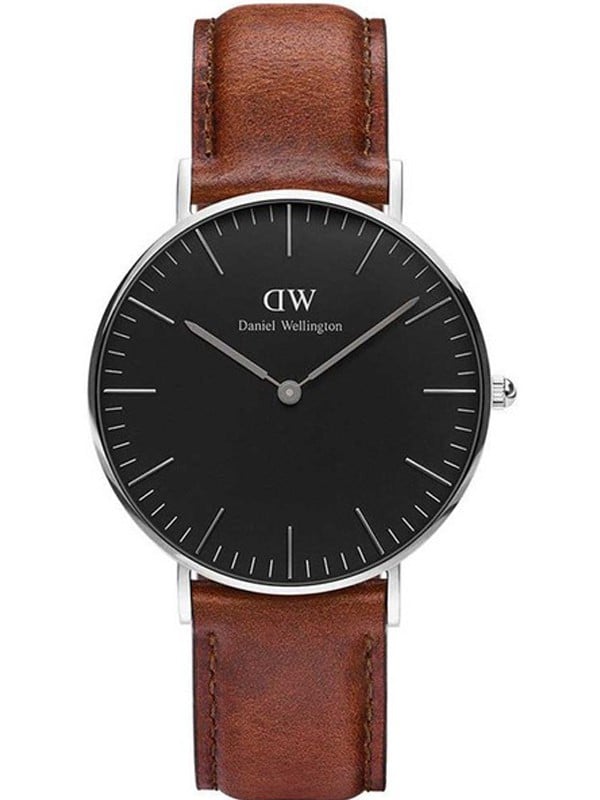 Classic Black St Mawes Brown Leather Strap
