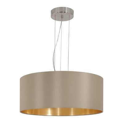 Pendant Light Maserlo With Beige/Gold Shade 1Xe27 