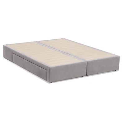 Wooden Double Bed with Μetal Design/Mocha