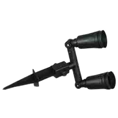 Garden Double Spike Spot For Par38 Lamps Black