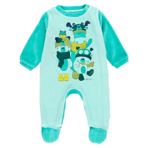 Velour Play Suit Bicolour For Baby (123040)