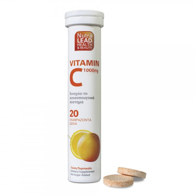 NUTRALEAD Vitamin C 1000mg Συμλήρωμα Διατροφής Για Την Ενίσχυση Του Ανοσοποιητικού x20 Αναβράζοντα Δισκία