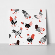 Roosters patterns drawn 500273215 a