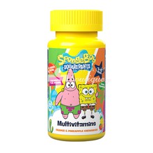 Nickelodeon SpongeBob SquarePants Multivitamins - Πολυβιταμίνη για Παιδιά (Πορτοκάλι & Ανανάς), 60 chew. tabs
