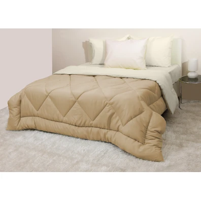 Πάπλωμα Δίχρωμο Υπέρδιπλο 220x240 Microfiber Εκρού
