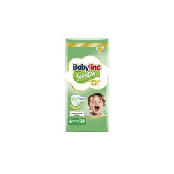 Babylino Sensitive Cotton Soft Value Pack Πάνες Μέγεθος 6 (13-18kg) 38 πάνες