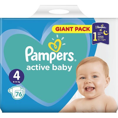 Pampers Active Baby Giant Box No4 (9-14kg)  76 Τεμ