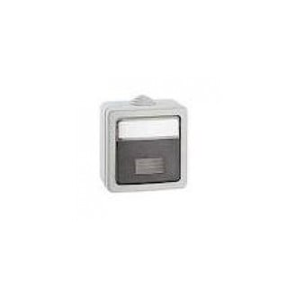 Plexo IP 55 Push Button With Label Recessed White 