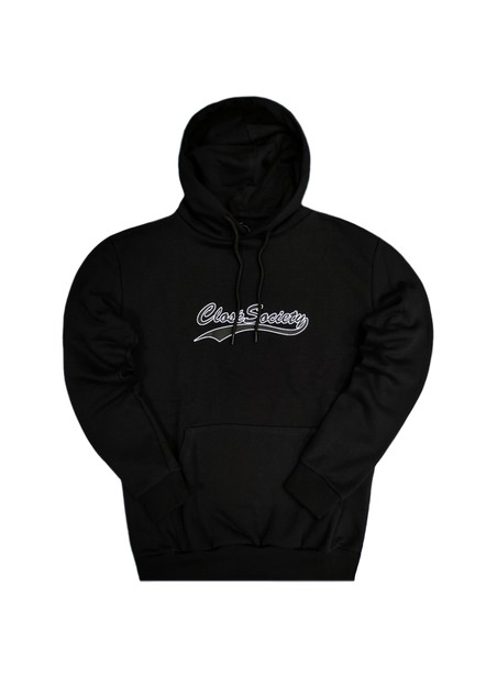 Clvse society black trademark logo hoodie