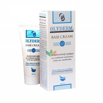 OLYDERM Base Cream 10 Απαλυντική Κρέμα Με Ενυδατικά Συστατικά Αλόη & Πανθενόλη 50ml
