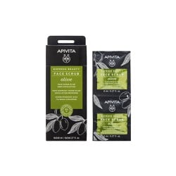 Apivita Express Beauty Face Scrub Olive Scrub Προσώπου Με Ελιά Για Βαθιά Απολέπιση 2x8ml