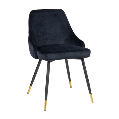 Καρέκλα Velvet Varossi Ioli Μαύρο/Χρυσό Πόδι 49.5x