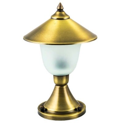 BRASS SHORT COLUMN LIGHT LANTERN ACID HEIGHT:29cm 