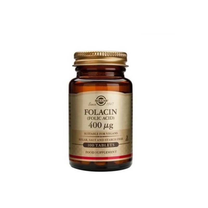 solgar folacin folic acid 400ug 100 tablets