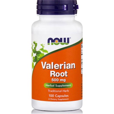 NOW FOODS Valerian Root 500mg Συμπλήρωμα Διατροφής Με Ηρεμιστικές και Χαλαρωτικές Ιδιότητες x100 Κάψουλες