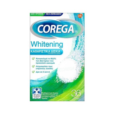 Corega - Whitening Καθαριστικά Δισκία Οδοντοστοιχιών - 36 Effer.Tabs