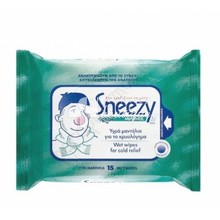 Sneezy Menthol, 15 Υγρά Μαντηλάκια Για Το Κρυολόγημα