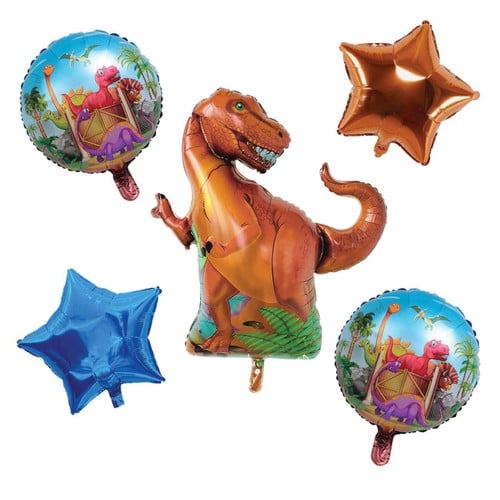 Tullumbace për party me figura dinozauri, 5 copë