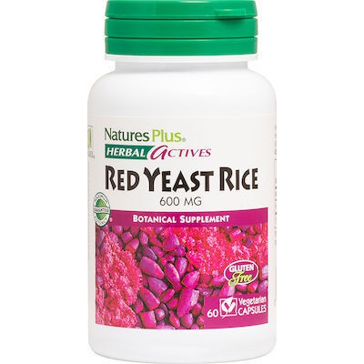 NATURE'S PLUS Red Yeast Rice 600mg. Συμπλήρωμα διατροφής Με Κόκκινη Μαγιά Ρυζιού Που Βοηθάει Στη Μείωση Της χοληστερίνης x60 Κάψουλες 