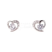 Medisei Dalee Jewels Earrings Silver Hearth with Stud - Σκουλαρίκια, 1 ζευγάρι (REF:05422)
