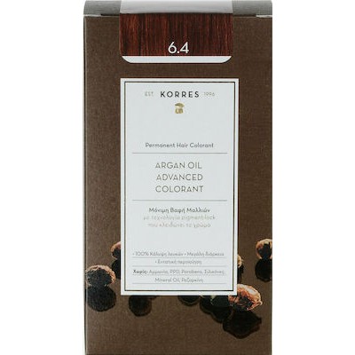 KORRES Argan Oil Advanced Colorant Βαφή Μαλλιών 6.4 Ξανθό Σκούρο Χάλκινο