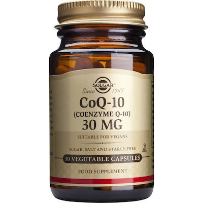 SOLGAR Coenzyme Q-10 30mg Συμπλήρωμα Διατροφής Με Συνένζυμο Q-10 Για Την Κυτταρική Υγεία & Την Παραγωγή Ενέργειας 30 Φυτικές Κάψουλες