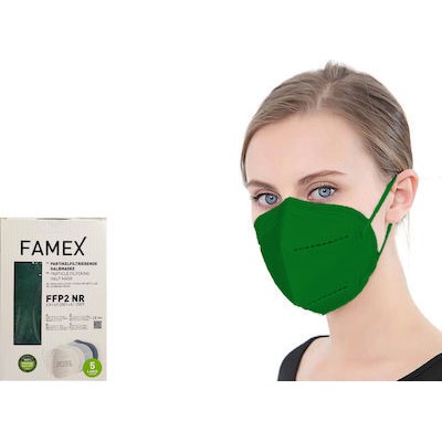 FAMEX Μάσκα Προσώπου Υψηλής Προστασίας KN95-FFP2 Χωρίς Βαλβίδα Πράσινο x10